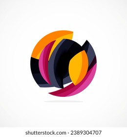 Logo del círculo abstracto, estética dinámica. La sencillez sugiere conectividad, fluidez y energía, convirtiéndolo en una elección versátil para las marcas que buscan una identidad moderna y visualmente atractiva