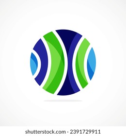 Abstract circle logo, dynamic aesthetic. Simplicity suggests connectivity, fluidity, and energy, making it a versatile choice for brands seeking a modern, visually engaging identity
