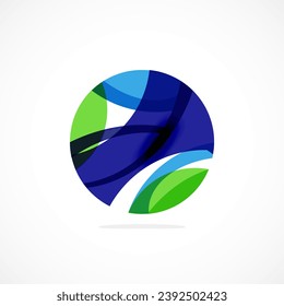 Abstract circle logo, dynamic aesthetic. Simplicity suggests connectivity, fluidity, and energy, making it a versatile choice for brands seeking a modern, visually engaging identity