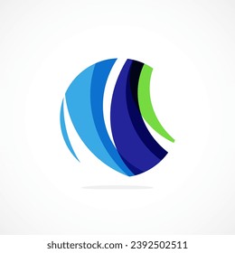 Abstract circle logo, dynamic aesthetic. Simplicity suggests connectivity, fluidity, and energy, making it a versatile choice for brands seeking a modern, visually engaging identity