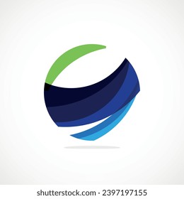 Abstract circle logo, dynamic aesthetic. Simplicity suggests connectivity, fluidity, and energy, making it a versatile choice for brands seeking a modern, visually engaging identity