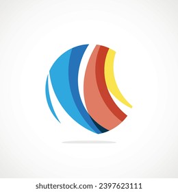 Abstract circle logo, dynamic aesthetic. Simplicity suggests connectivity, fluidity, and energy, making it a versatile choice for brands seeking a modern, visually engaging identity