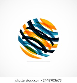 Abstract circle logo, dynamic aesthetic. Simplicity suggests connectivity, fluidity, and energy, making it a versatile choice for brands seeking a modern, visually engaging identity