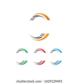 abstract circle logo elements swirl design