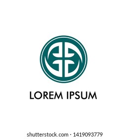 abstract circle logo icon with elegant shape for hotel or business company