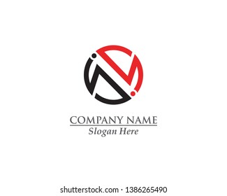 Abstract circle logo initial N concept design