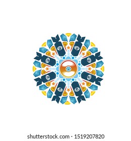 Abstract circle logo kaleidoscope with war theme