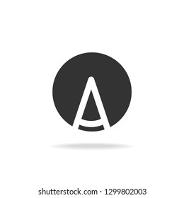 Abstract circle logo with letter 'A'. Vector image.