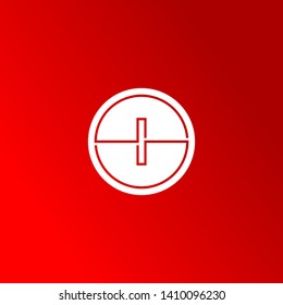 abstract circle I logo letters in modern line shape with red background design concept