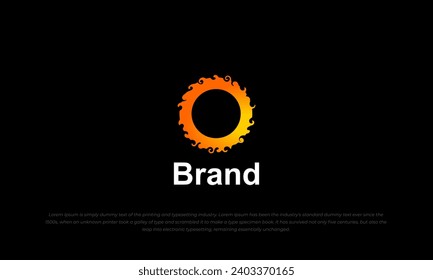 abstract circle logo like sun in yellow orange color gradation