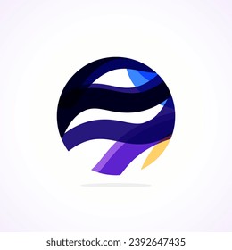 Logo del círculo abstracto - emblema minimalista, forma atemporal y universal del círculo. El logotipo único representa una gama de marcas y conceptos, que encapsulan la sencillez y la creatividad en una sola imagen icónica