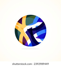 Logo del círculo abstracto - emblema minimalista, forma atemporal y universal del círculo. El logotipo único representa una gama de marcas y conceptos, que encapsulan la sencillez y la creatividad en una sola imagen icónica