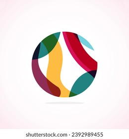 Logo del círculo abstracto - emblema minimalista, forma atemporal y universal del círculo. El logotipo único representa una gama de marcas y conceptos, que encapsulan la sencillez y la creatividad en una sola imagen icónica