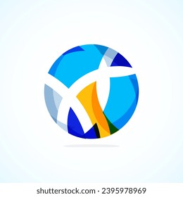 Logo del círculo abstracto - emblema minimalista, forma atemporal y universal del círculo. El logotipo único representa una gama de marcas y conceptos, que encapsulan la sencillez y la creatividad en una sola imagen icónica