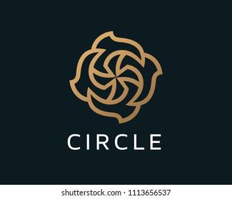 Abstract Circle Logo, Monogram Logo, Symbol, Template Design Vector, Emblem, Concept Design, Creative Icon