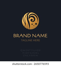 Logotipo círculo abstrato, emblema da planta, marca do ambiente, ilustração vetorial