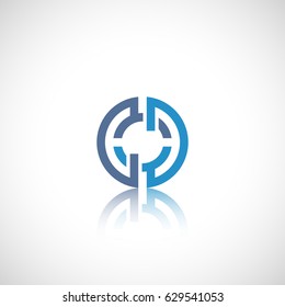 Abstract circle logo with reflect.