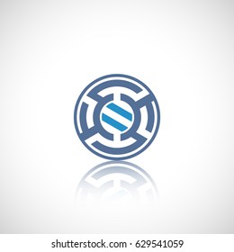 Abstract circle logo with reflect.