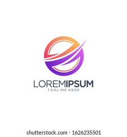 Abstract Circle Logo With Swoosh Vector Template