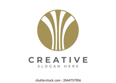 Abstract circle logo template, simple, luxury