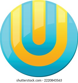 Abstract circle logo and U letter illustration in trendy and minimal style isolated on background
