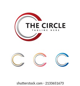 Resumen de diseño de iconos vectoriales del logotipo de círculo