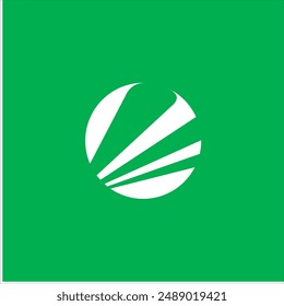 Logotipo del círculo Abstractas con el color blanco y el fondo verde