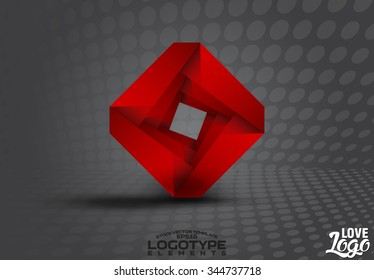 Abstract circle loop cube Logo template. Corporate icon such as logotype. Creative stock vector template. easy to use