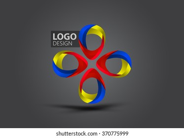 Abstract circle loop Logo template. Corporate icon such as logotype. Creative stock vector template.