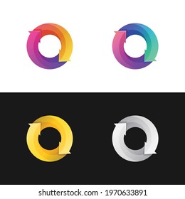 abstract circle loop modern logo template 