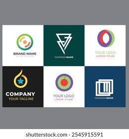 abstract circle loop modern logo template Creative Gradient O Logo Collection Set of gradient o logo collection with black and white