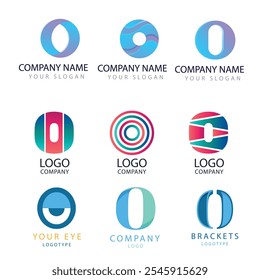 abstrato círculo modelo de logotipo moderno Gradiente criativo O Logo Collection Conjunto de gradiente o logo collection com preto e branco