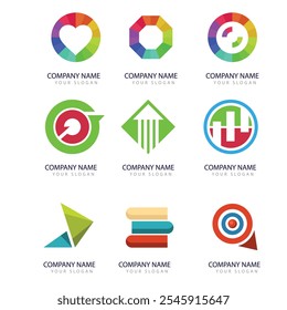 abstract circle loop modern logo template Creative Gradient O Logo Collection Set of gradient o logo collection with black and white