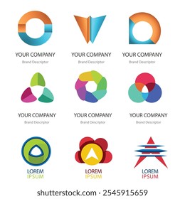 abstract circle loop modern logo template Creative Gradient O Logo Collection Set of gradient o logo collection with black and white