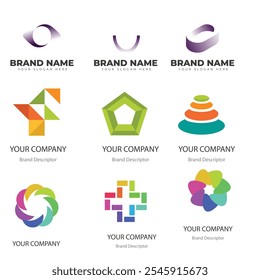 abstract circle loop modern logo template Creative Gradient O Logo Collection Set of gradient o logo collection with black and white