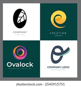 abstract circle loop modern logo template Creative Gradient O Logo Collection Set of gradient o logo collection with black and white