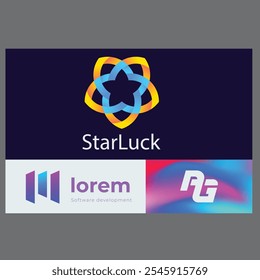 abstrato círculo modelo de logotipo moderno Gradiente criativo O Logo Collection Conjunto de gradiente o logo collection com preto e branco