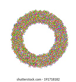 abstract circle made with colorful dots. vector illustration