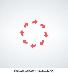 Abstract circle made out of arrows for infographic. Stock vector illustration isolated on white background.