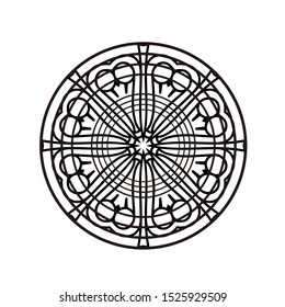 Abstract Circle mandala with flower for Henna, Mehndi, tattoo, decoration, wrapping, wall, carpet. Decorative ornament in ethnic oriental style vector illustration. Black and White background.