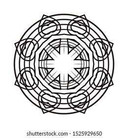 Abstract Circle mandala with flower for Henna, Mehndi, tattoo, decoration, wrapping, wall, carpet. Decorative ornament in ethnic oriental style vector illustration. Black and White background.