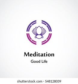 abstract circle mandala symbol vector illustration of yoga and meditation logo emblem. health care and relaxation concept