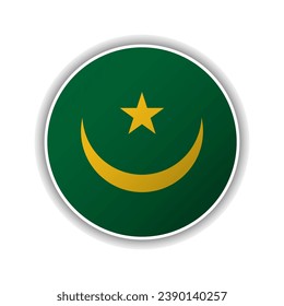 Icono de la bandera de Mauritania del círculo abstracto