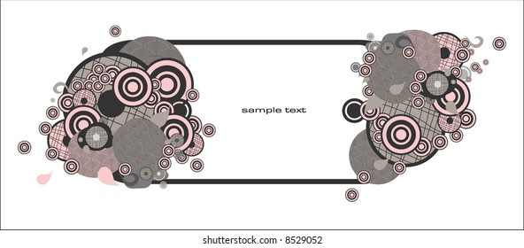 abstract circle medallion- vector - pink