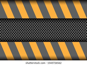 Abstract circle mesh metallic on grey yellow design modern industrial background vector illustration.