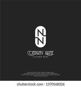 abstract circle modern simple symbol, NN logo letters design concept with gray background