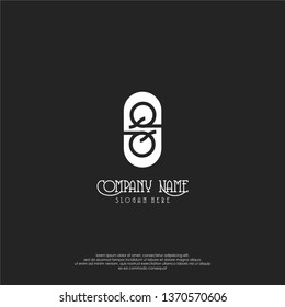 abstract circle modern simple symbol, QQ logo letters design concept with gray background