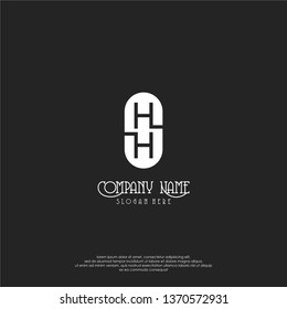 abstract circle modern simple symbol, HH logo letters design concept with gray background