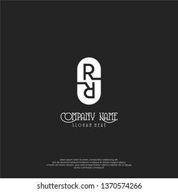 abstract circle modern simple symbol, RR logo letters design concept with gray background