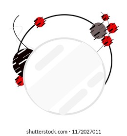 Abstract circle modern style,Or background red and black circle abstract